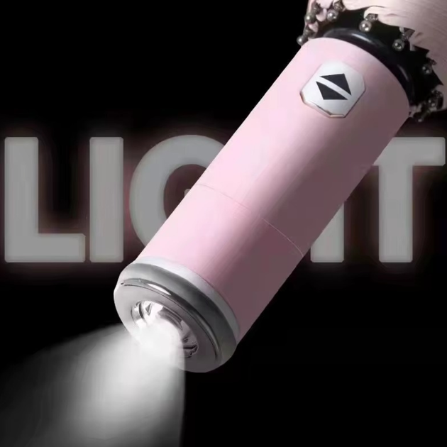 Парасолька з Led-ліхтариком від дощу, сонця. діаметр 98 см, автоматична парасолька, 10 спиць, рожевий zont_2_pink - зображення 3