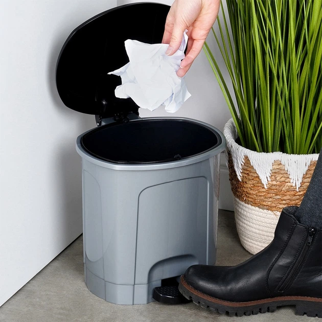 Kosz na śmieci Orion z pedałem plastikowy szary 5.5 l (8592381171445) - obraz 4