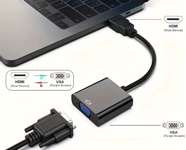 Переходник конвертер HDMI M to VGA F 1080P CE Black (500314) - изображение 2