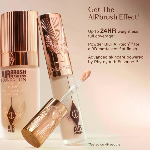 Консиллер Charlotte Tilbury Airbrush Flawless Crease-Proof, устойчив к складкам, размывает кожу, 3 Fair - світлий з холодними підтонами - изображение 10