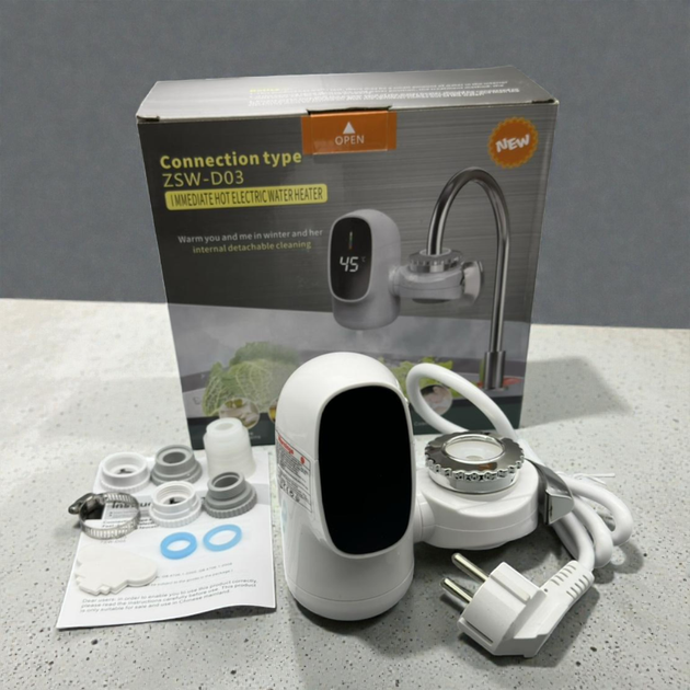 Проточный водонагреватель Zoosen ZSW-D03 с LDC экраном Water Heater + 50°C 3400 W - Фото 10 Проточный водонагреватель Zoosen ZSW-D03 с LDC экраном Water Heater + 50°C 3400 W - изображение 10