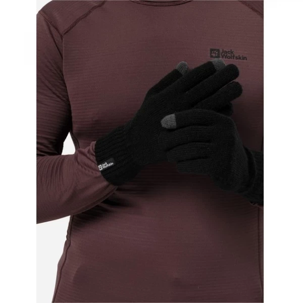 Перчатки Jack Wolfskin Rib Glove L Черный (1109-4064993860146) - Фото 2 Перчатки Jack Wolfskin Rib Glove L Черный (1109-4064993860146) - изображение 2