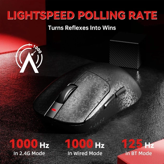 Игровая беспроводная мышь AJAZZ AJ199 Black PAW3311, 24000 DPI, 500mAh, 2.4G/Bluetooth/Кабель - изображение 9
