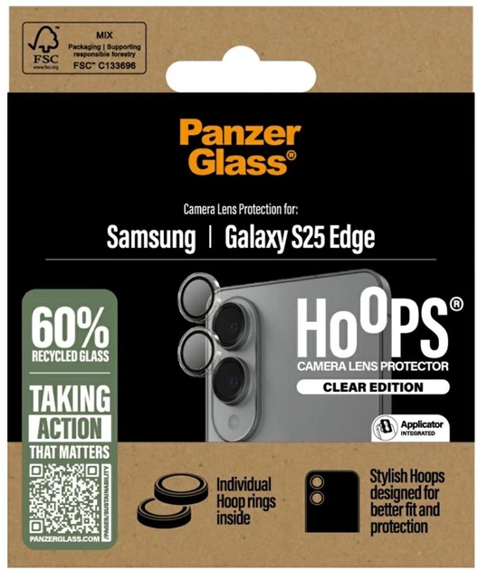 Захисне скло Panzer Glass Hoops Lens Protector для Samsung Galaxy S25 Edge Transparent (PG56318) - зображення 4