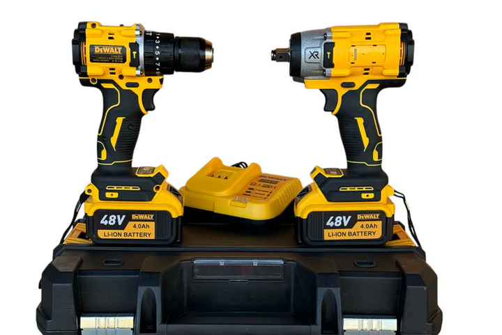 Професійний набір АКБ інструментів 2 в 1 DeWalt: ударний гайковерт і шуруповерт у кейсі - зображення 2