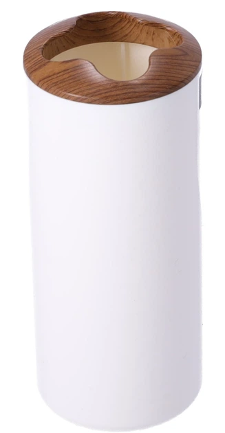 Zestaw akcesoriów łazienkowych Berretti 5 elementów Biały + drewno (5902041307887) - obraz 2