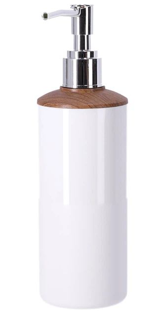 Zestaw akcesoriów łazienkowych Berretti 5 elementów Biały + drewno (5902041307887) - obraz 3