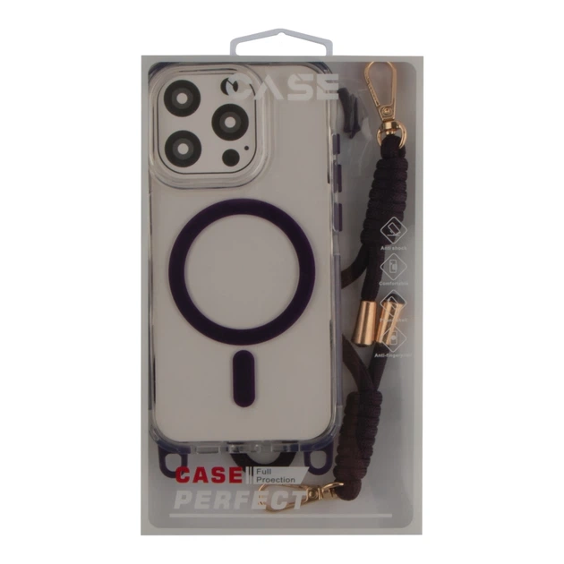 Чохол Premium TPU+PC LanyardCase with MagSafe для iPhone 16 Pro Dark Purle - Фото 2 Чохол Premium TPU+PC LanyardCase with MagSafe для iPhone 16 Pro Dark Purle - зображення 2