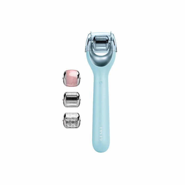 Электронный роллер для лица с микроиглами GESKE MicroNeedle Face Roller 9в1 бирюзовый - изображение 3