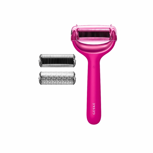 Электронный роллер для лица и тела с микроиглами GESKE MicroNeedle Face&Body Roller 8в1 фуксия - изображение 3