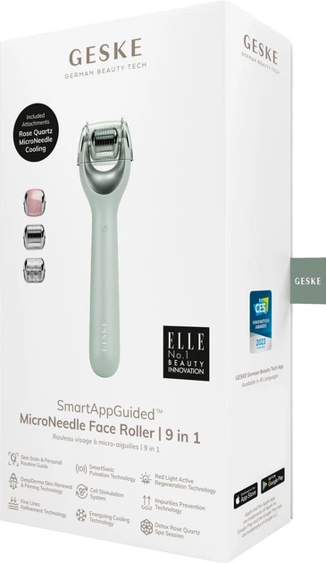 Электронный роллер для лица с микроиглами GESKE MicroNeedle Face Roller 9в1 зеленый - изображение 7