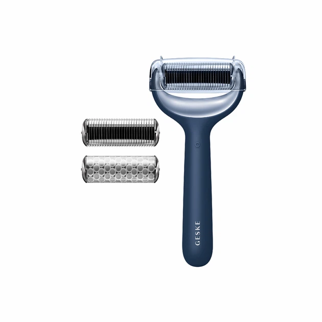 Электронный роллер для лица и тела с микроиглами GESKE MicroNeedle Face&Body Roller 8в1 синий - изображение 3