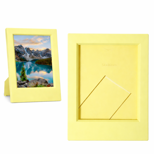 Фоторамка для Fujifilm Instax mini, Canon Zink, Polaroid Go фотографий, 9х6 см Желтый - Фото 1 Фоторамка для Fujifilm Instax mini, Canon Zink, Polaroid Go фотографий, 9х6 см Желтый - изображение 1