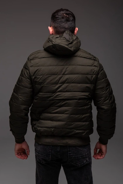Куртка чоловіча демісезонна стьобана 2XL хакі 4412320s4 - Фото 2 Куртка чоловіча демісезонна стьобана 2XL хакі 4412320s4 - зображення 2
