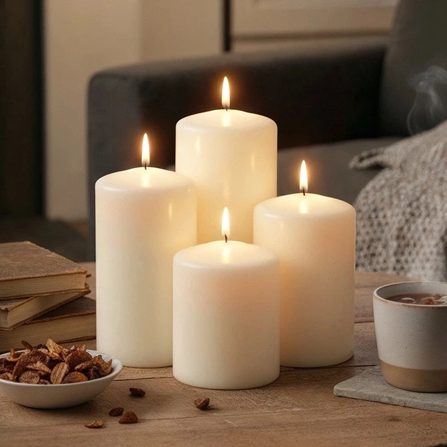 Набір свічок Home & Styling Collection білі без запаху 4 шт (8721037610698) - зображення 2