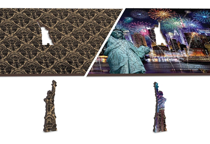 Drewniana układanka z figurkami Wooden City Nowy Jork nocą rozmiar XL 1000 elementów (5904151821185) - obraz 6