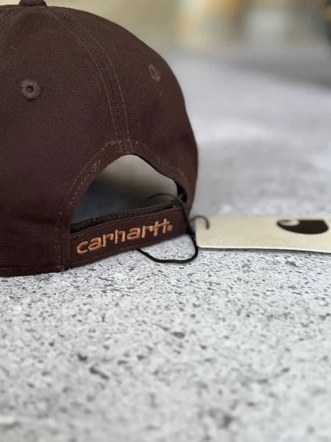 Кепка бавовняна Carhartt бейсболка унісекс всесезонна на кожен день One Size коричневого кольору - Фото 4 Кепка бавовняна Carhartt бейсболка унісекс всесезонна на кожен день One Size коричневого кольору - изображение 4