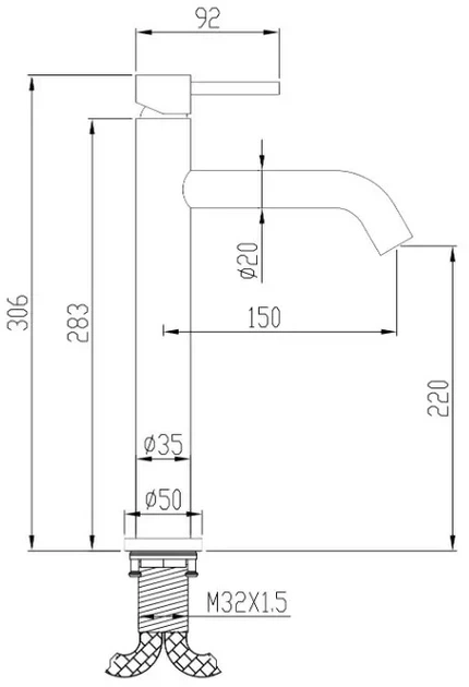 Смеситель для раковины Devit Flow 550536B - изображение 3