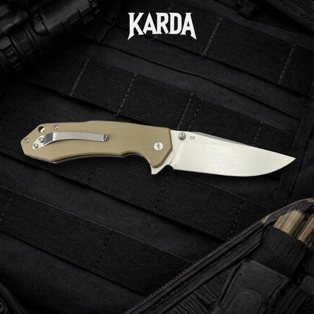 Ніж Складаний Karda J278 Clip Point Desert - изображение 2