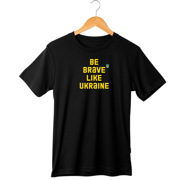 Футболка Ponty Shop "BE BRAVE LIKE UKRAINE" - Чорний - XL - Фото 1 Футболка Ponty Shop "BE BRAVE LIKE UKRAINE" - Чорний - XL - изображение 1
