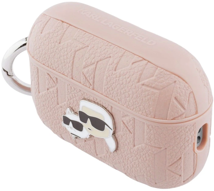 Etui Karl Lagerfeld Monogram Karl and Choupette Head do Apple AirPods Pro 3 Pink (3666339574642) - obraz 2