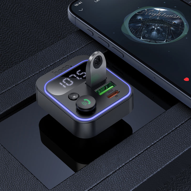 Автомобильный FM-трансмиттер модулятор Bluetooth MP3 с быстрой зарядкой дисплеем подсветкой микрофоном 20w (482637-Prob) - изображение 6