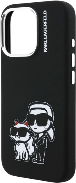 Etui Karl Lagerfeld Silicone Karl&Choupette Sketch MagSafe do iPhone 16 Pro Black (3666339462246) - obraz 6