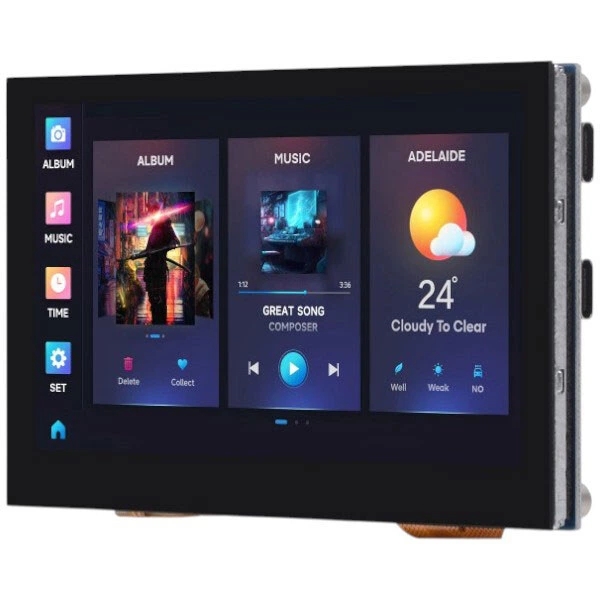 Плата разработки Waveshare ESP32-S3 с сенсорным дисплеем 4.3" IPS LCD 800?480, Wi-Fi, Bluetooth - 592917 - Фото 4 Плата разработки Waveshare ESP32-S3 с сенсорным дисплеем 4.3" IPS LCD 800?480, Wi-Fi, Bluetooth - 592917 - изображение 4