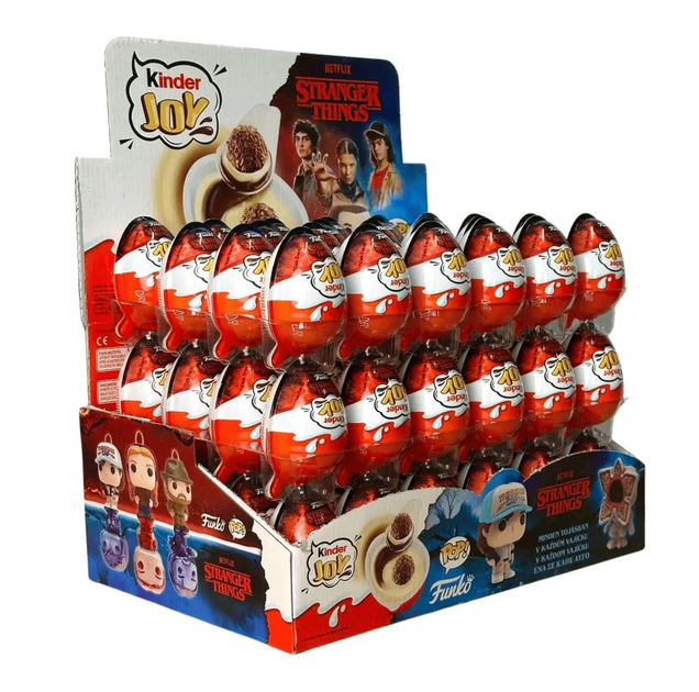 Комплект шоколадных яиц Kinder Joy Funko Stranger Things 72 шт по 20 г (2E178C263A5F) - Фото 1 Комплект шоколадных яиц Kinder Joy Funko Stranger Things 72 шт по 20 г (2E178C263A5F) - изображение 1