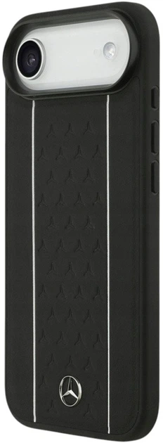 Etui Mercedes Leather Star Pattern Stripes MagSafe do iPhone Air Black (3666339508326) - obraz 3