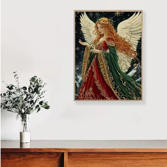 Набор для вышивки крестом JOZYSH «Ангел рождественской ночи» 14CT, 30x40 см, канва Аида с нанесенным рисунком - Фото 6 Набор для вышивки крестом JOZYSH «Ангел рождественской ночи» 14CT, 30x40 см, канва Аида с нанесенным рисунком - изображение 6
