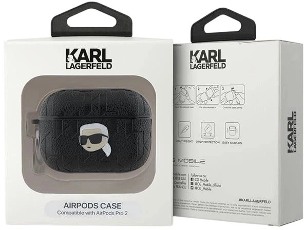 Чехол Karl Lagerfeld Monogram Monogram Karl Head для Apple AirPods Pro 2 Black (3666339283667) - зображення 4