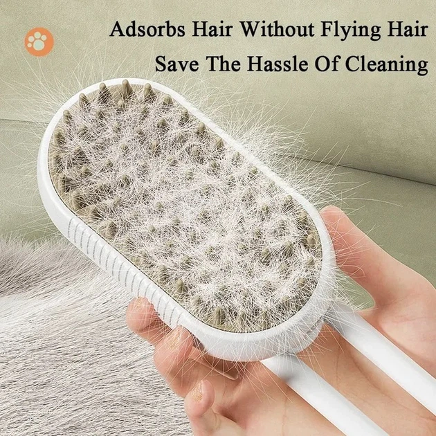 Паровая щетка массажер спрей 3 в 1 PET SPRAY MASSAGE BRUSH для вычесывания собак и кошек с паровым распылителем с ручкой - белая - Фото 2 Паровая щетка массажер спрей 3 в 1 PET SPRAY MASSAGE BRUSH для вычесывания собак и кошек с паровым распылителем с ручкой - белая - изображение 2