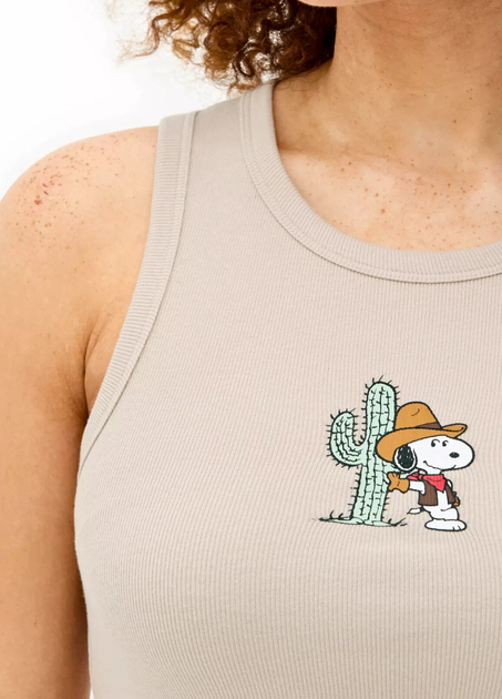 Пижама Primark Snoopy Ribbed XXS комплект для дома и сна Песочый (9021) - изображение 2