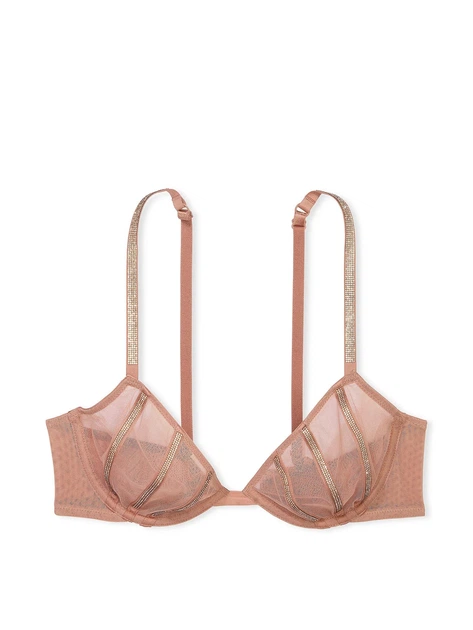 Бюстгальтер зі Стразами Victoria's Secret Very Sexy Sheer Shine Low-Cut Demi Bra розмір 32С - Фото 4 Бюстгальтер зі Стразами Victoria's Secret Very Sexy Sheer Shine Low-Cut Demi Bra розмір 32С - зображення 4