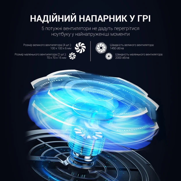 Підставка для охолодження ноутбука GamePro (CP770) - Фото 11 Підставка для охолодження ноутбука GamePro (CP770) - изображение 11