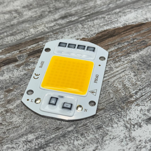 Светодиодная матрица COB LED 50 Вт 4500 лм 220 В с драйвером теплая белая - изображение 3