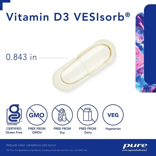 Витамин Д3 Pure Encapsulations (Vitamin D3 VESIsorb) 60 капсул - зображення 5