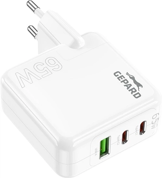 Ładowarka Gepard CCA 65W 2xUSB-C + USB-A White (GEP CH65P3CCA) - obraz 2