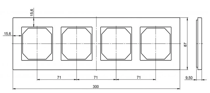 Ramka poczwórna Liregus 51235142 Epsilon Biała (4770025961735) - obraz 2