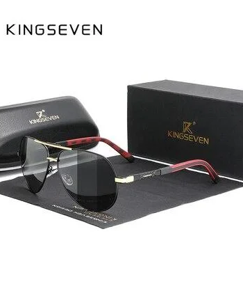 Солнцезащитные очки Авиатор с фотохромными линзами N/K725F KINGSEVEN Gold Photochormic - изображение 3