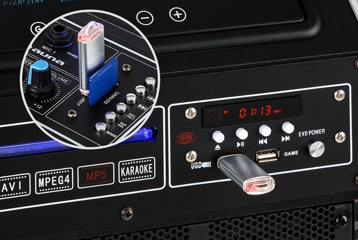 Портативна акустична система Auna DisGo Box 2100 300 W Колонка Bluetooth DVD Уцінка - зображення 3