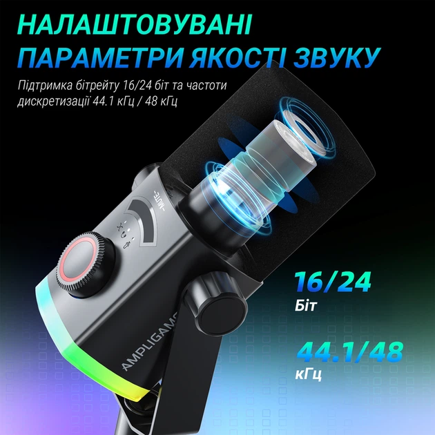 Мікрофон динамічний Fifine AM8PROT USB/XLR Black - изображение 6