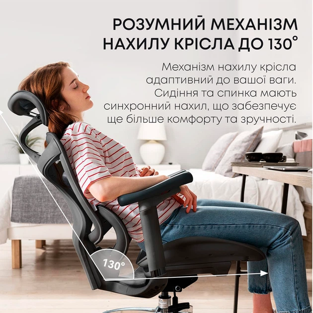 Крісло офісне Sihoo DORO C300L Mesh Black - изображение 10