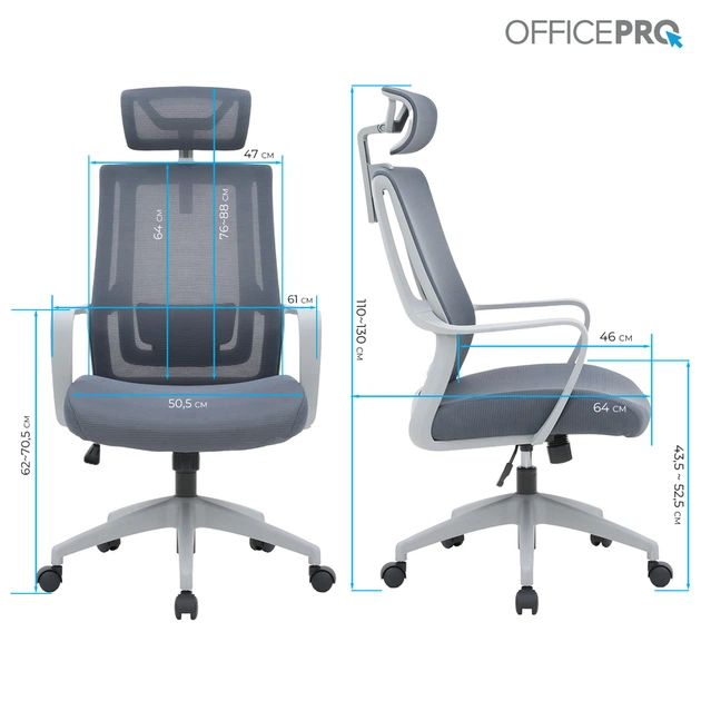 Крісло офісне OfficePro Harmony OC310-G-G-G - Фото 14 Крісло офісне OfficePro Harmony OC310-G-G-G - изображение 14