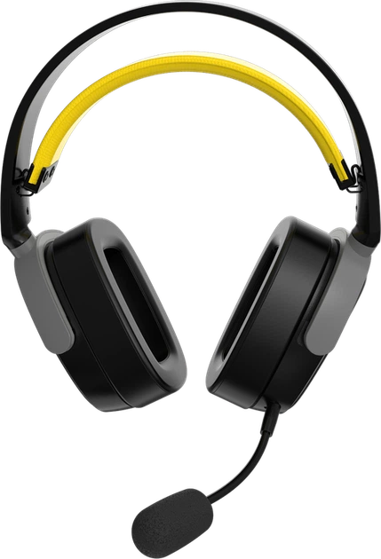 Бездротова ігрова гарнітура Ajazz AHM09 MAX Black Gray Yellow (AHM09-MAX-BGY) - Фото 2 Бездротова ігрова гарнітура Ajazz AHM09 MAX Black Gray Yellow (AHM09-MAX-BGY) - зображення 2