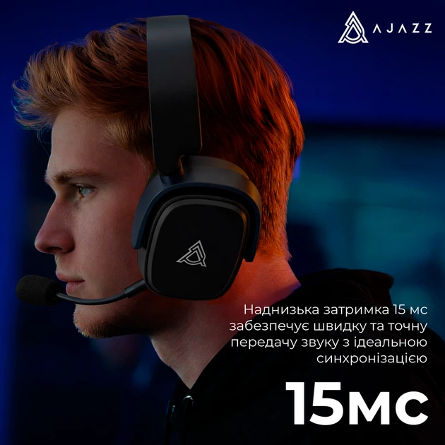 Бездротова ігрова гарнітура Ajazz AHM09 MAX Black Gray Yellow (AHM09-MAX-BGY) - Фото 14 Бездротова ігрова гарнітура Ajazz AHM09 MAX Black Gray Yellow (AHM09-MAX-BGY) - зображення 14