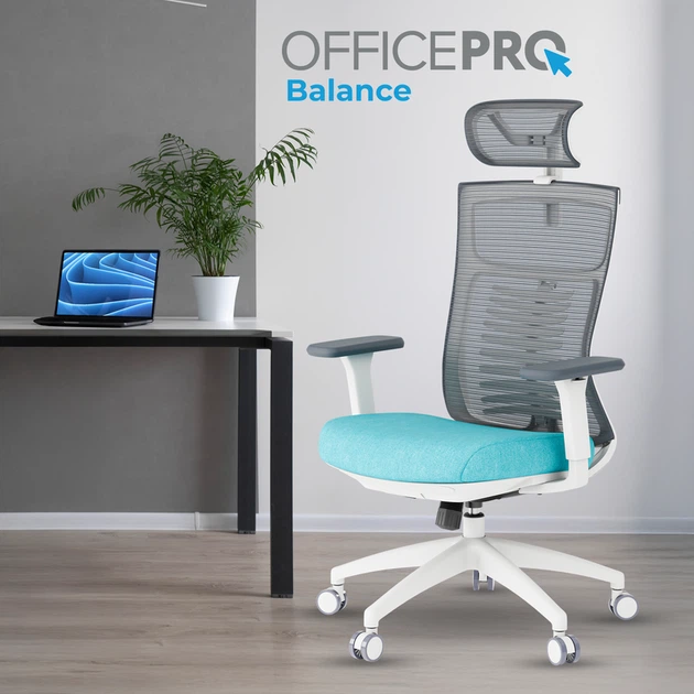 Крісло офісне OfficePro Balance OC550-W-DG-BL - Фото 9 Крісло офісне OfficePro Balance OC550-W-DG-BL - зображення 9