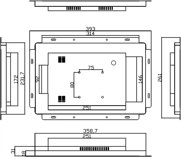 Rama montażowa ALLNET Touch Display Tablet 14" Black (ALLWCOVMount14v1) - obraz 5