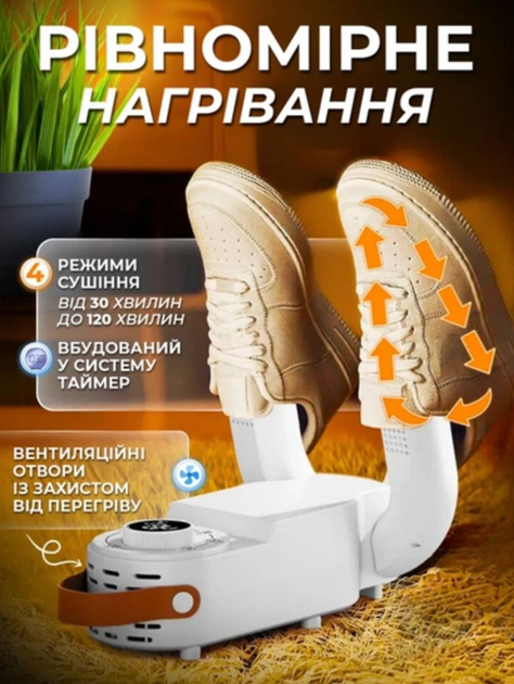 Электронная сушилка для обуви LY-740 Shoe Dryer 5 Вт ультрафиолетовая с таймером вентиляцией и равномерным нагревом - изображение 7